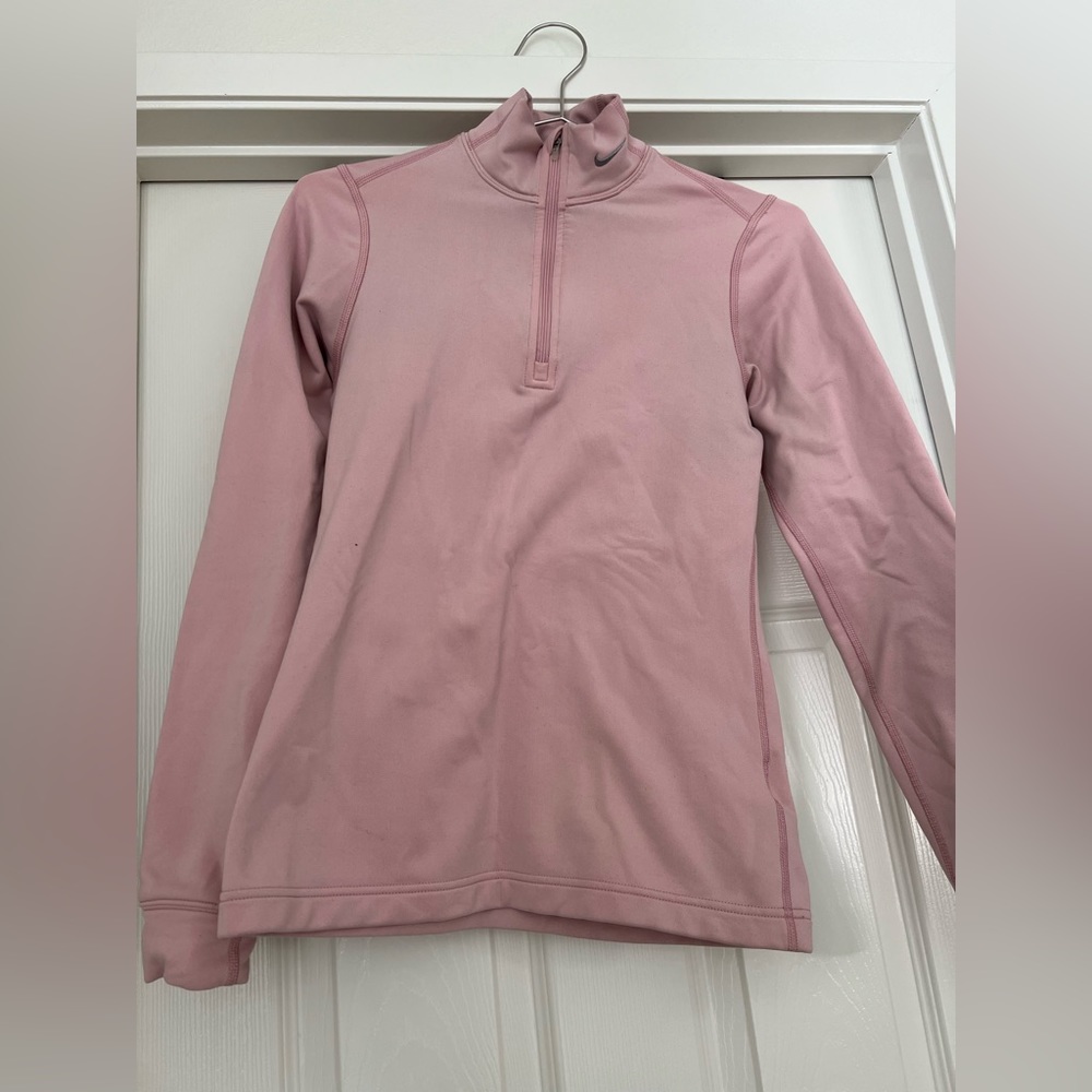 NIKE pink workout quarter zip jacket